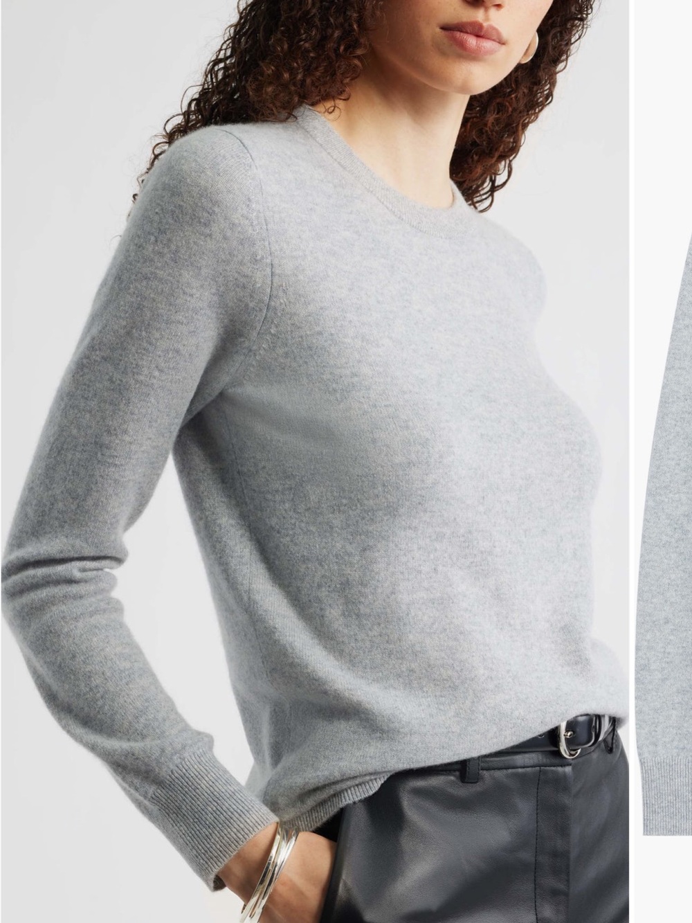 Nordstrom Women’s Crewneck 100% Cashmere Grey Sweater Top size large